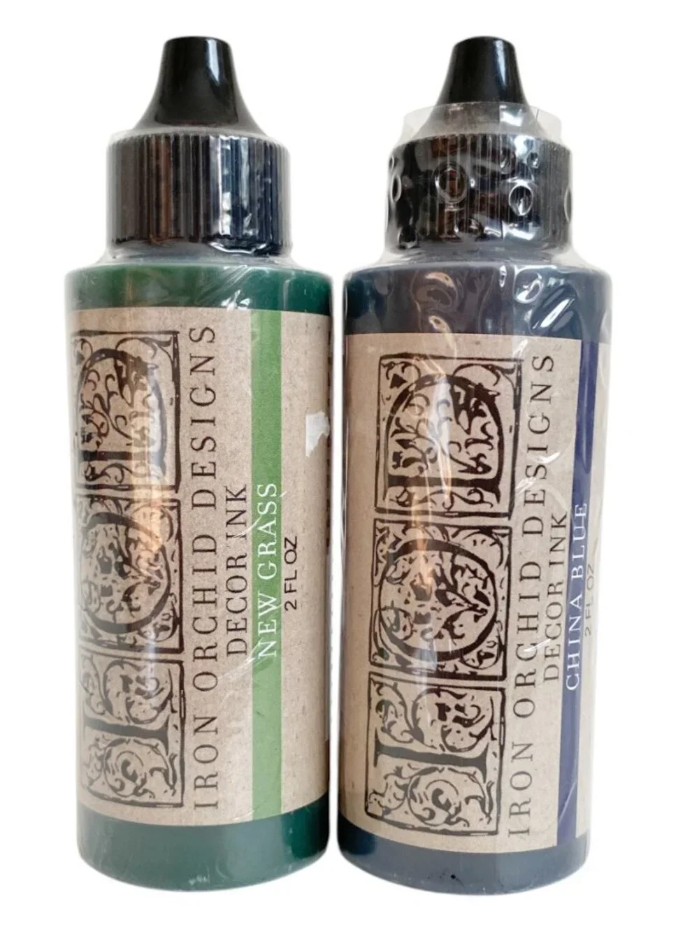 Iron Orchid Designs NEW GRASS / CHINA BLUE Decor Ink Stamps IOD NEW 2 OZ